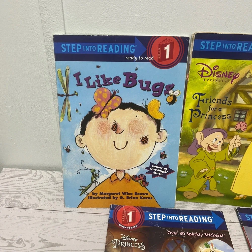 Step Into Reading Level 1 Book Lot Disney Princess Planes I Like Bugs 5 Books